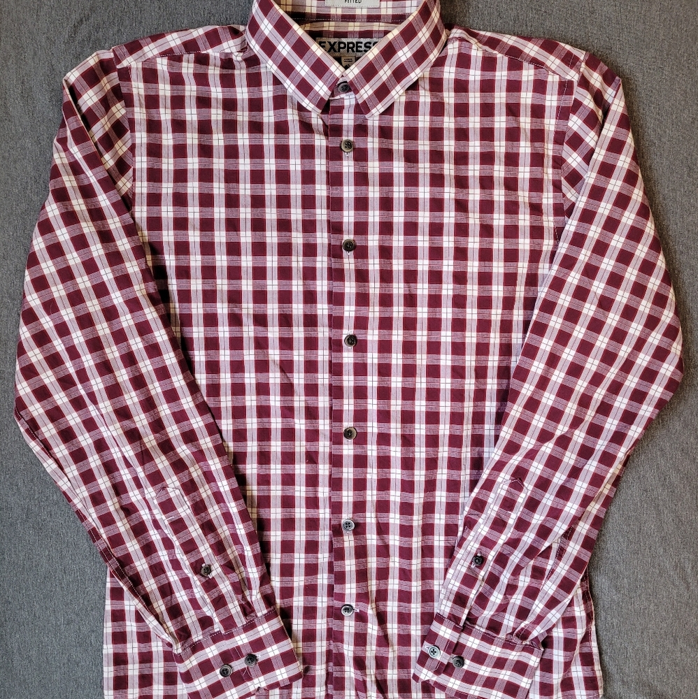 Express Dress Shirt plaid fitted small